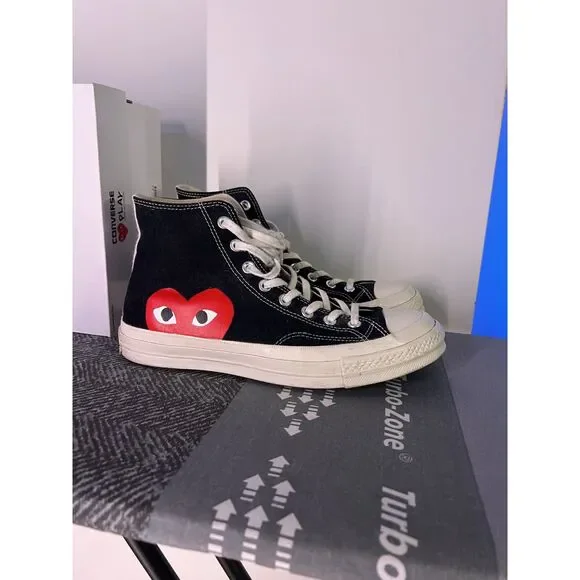 Comme des Garçons PLAY x Converse Chuck 70 Hi “Black/White/Red Heart” (2019) - Picture 3 of 7